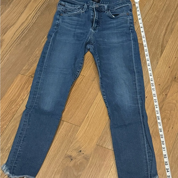 Citizens of Humanity Women’s Rocket Crop High Rise Skinny Frayed Blue Jeans 27 - Picture 3 of 8